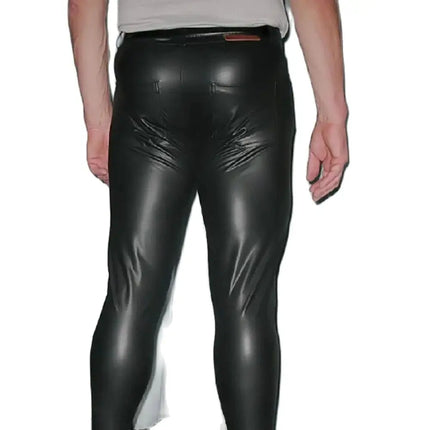 High-Elastic Faux PU Leather Jeans Pantyhose Tights Sexy Fitness Leggings Pencil Pants Mens Fashion Trousers Collant Pantalon