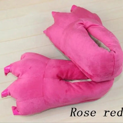 Winter Warm Soft Indoor Floor Slippers Women Men Shoes Paw Funny Animal Christmas Monster Dinosaur Claw Plush Home Random Lining