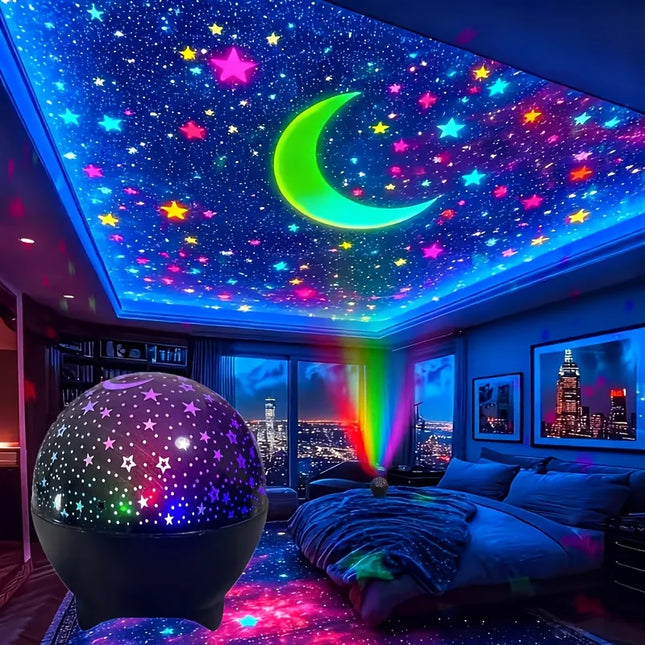 LED Night Light Starry Sky Galaxy Moon Projector Light Auto Color Changing USB 5V RGB Ambient Light for