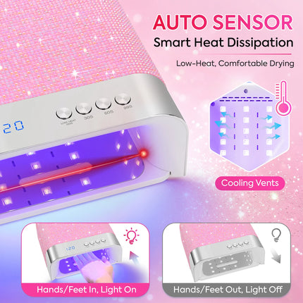 DianaBeauty 168W UV LED Nail Lamp Professional 36LEDS Nail Dryer With 4 Timer Settings UV Cabin Manicure Light For Nails Salon