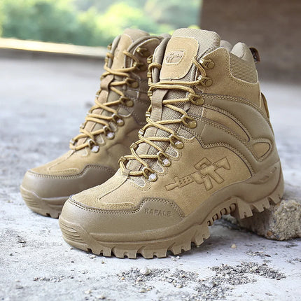 Brand Men Work Safty Boots Outdoor Hiking Boots Non-slip Rubber BoatsTactical Desert Combat Boots Work Shoes Men Casual Sneaker