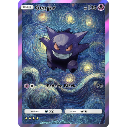 Pokemon Cards Gengar PTCG Shining Rare Holographic Cards Collection Creativity Game Anime Flash Cards Pokemon Card Gift