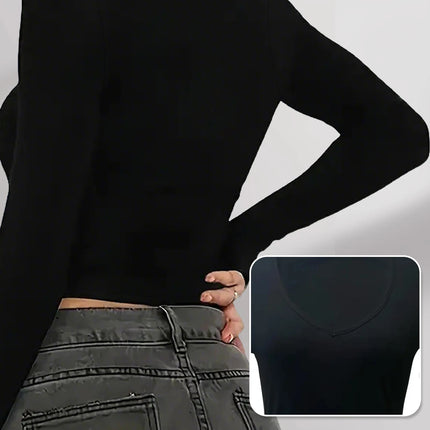 Women's Long Sleeve T-Shirt，High Stretch Super Soft V-Neck，All-Season Fit