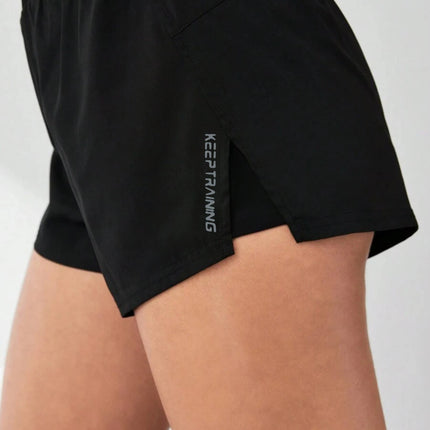 2026 New Style Faux Two-Piece Anti-Exposure Yoga Shorts Sports Shorts Running Fitness Tennis Casual Basic Sports Pants Women's