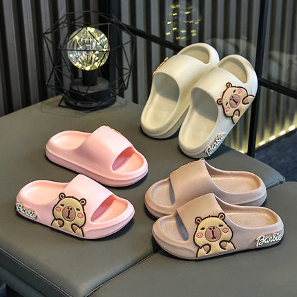 Children Slippers Cute Cartoon Girl  Home Slippers 2-16 Years Old Capibala Boys Non Slip Soft Soled Bathroom Slippers