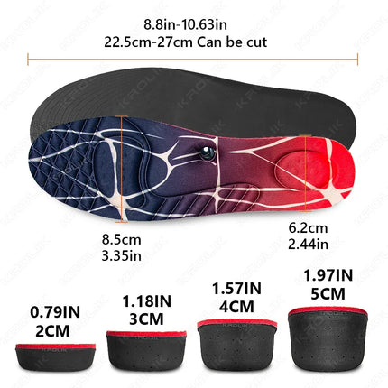 1 Pair Acupressure Invisible Height Increase Insole for Men Women Heel Lifting Foot Magnetic Massage Pain Relief Shoe Pads