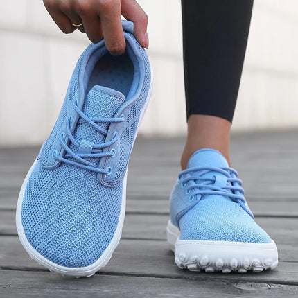 Wide Toe Women Platform Shoe Breathable Knitted Mesh Comfortable Barefoot Casual Versatile Soft Sole Wide Shoes Walking Sneakers