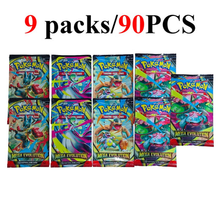 90/360PCS Pokémon Card Packs 151， ASCENDED HEROES 。Evolutions,PALDEAN FATES,English Reinforcement,Battle Transaction Card Gift