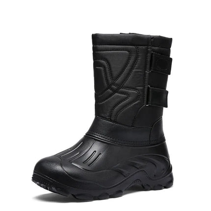 Large size snow boots, cold resistant and warm men's boots, waterproof and non slip long boots with thick velvet and comfortable