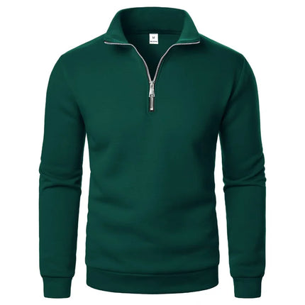 Spring Autumn new Casual Half Zipper stand collar sweatshirt Trend Simple slim men Pullover long sleeve tops Men's sweatshirt