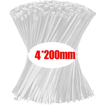 1000/100Pcs Nylon Cable Ties Self-locking Cord Ties Straps Adjustable Cables Fastening Loop Home Office Wire Zip - product im