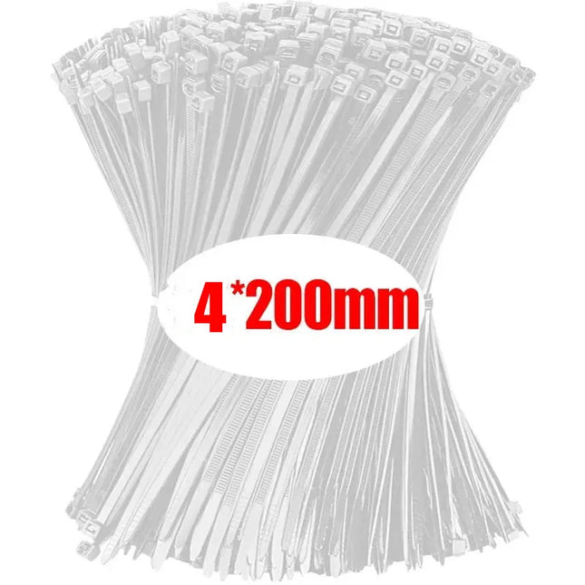 1000/100Pcs Nylon Cable Ties Self-locking Cord Ties Straps Adjustable Cables Fastening Loop Home Office Wire Zip - product im