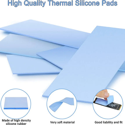 12/9/6pcs Thermal Pads 70X20mm For M2 SSD CPU Graphics Card Heatsink Motherboard Heat Dissipation Silicone Pad 6w/mk