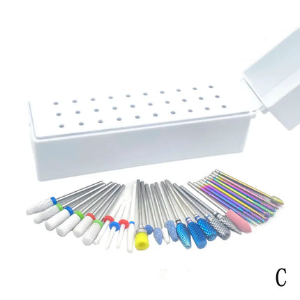 30Pcs Nail Drill Bits Ceramic Diamond Cuticle Efile Carbide Remover for Home Salon Acrylic Gel Nail Manicure Pedicure Tools