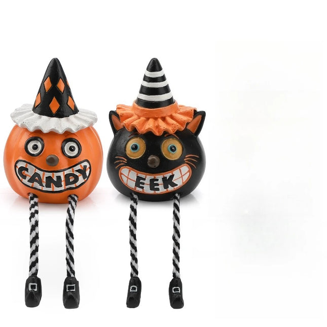 2Pcs Halloween Decoration for Home, Halloween Tabletop Decor, Halloween Decorations Indoor Cute, Halloween Party Favors, Halloween Funny Resin Figurine, Halloween Party Supplies Decor