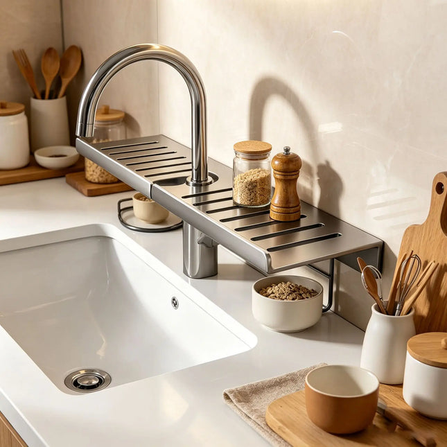 WV Home Garden Kitchen Sink Faucet Draining Storage Rack Dishwashing Sponge And Steel Wool Holder for - product image 2