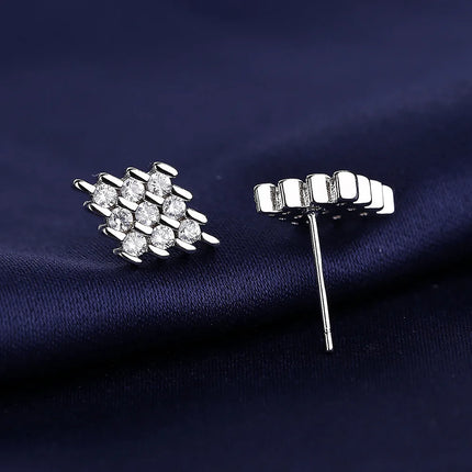 High-quality 925 Sterling Silver Crystal Fashion Circle Hoop Earrings for Woman Wedding Party Gift Street Versatile Jewelry
