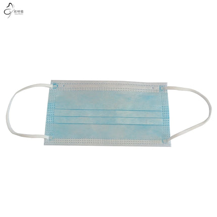 100PCS Blue Big Size Disposable Face Masks 3-Layer Non-Woven Meltblown Material Anti-Dust Individual Packing