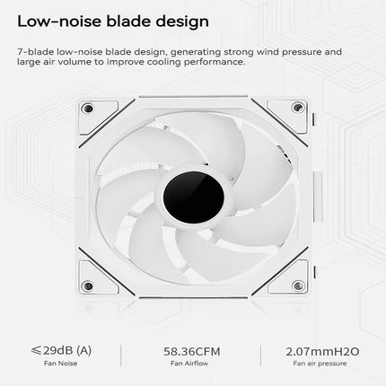 TEUCER 120mm ARGB Cyclic Mirror Light PWM Fan Kit, Wireless Splicing 800-2000RPM Low Noise Fan for PC Chassis & Water Cooling