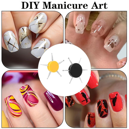 5/6 Head Nail Art Dotting Tools Disc Nail Design Rhinestone Dotting Pen Nail Point Drill Drawing Pens DIY Manicure Accessories