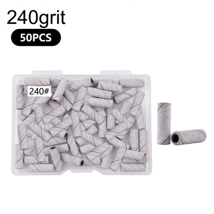 50/100Pcs 3mm Nail Sanding Bands-120/150/180/240 Grit Mini Nail Drill Bit Electric Nail File Accessory Polishing Manicure Tool