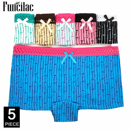 Panties cotton boxer women underwear Safety female panty print lingerie ladies girls intimate woman 5 Pcs/Lot