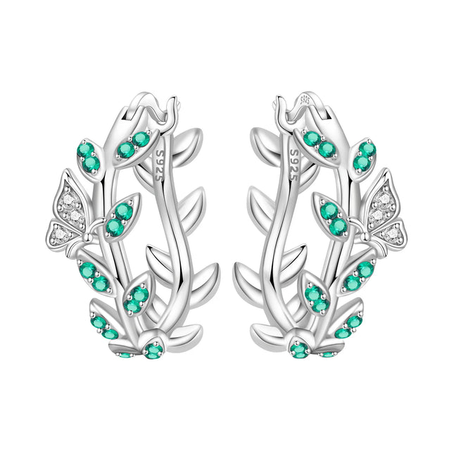 Orstarry Original 925 Sterling Silver Blue Iris Flower Earrings Women Hoop Earring Anniversary Jewelry - product image 18