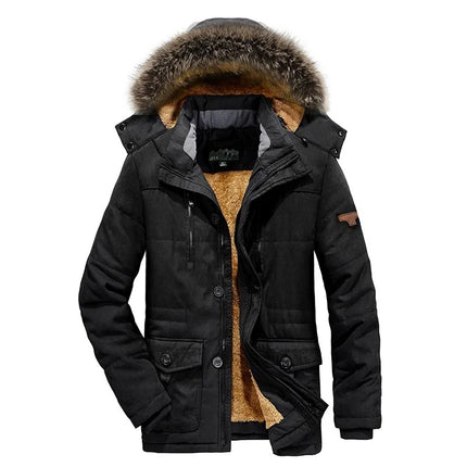 Winter Men's Down Jacket High-quality Long Thicken Warm Hooded Parka Male Fitted Multi Pocket Work Jacket 7XL Men Winter Coats