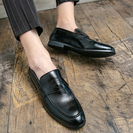 Men Casual Leather Shoes Dress Leather Loafers Men Classic Casual Business Shoes Trend Formal Party Social Leather Shoes Male