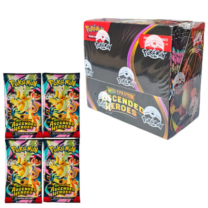 360Pcs English Pokémon TCG: Mega Evolution Ascended Heroes Booster Box Pokemon trade card 36 Pack Box Children's gift Toys