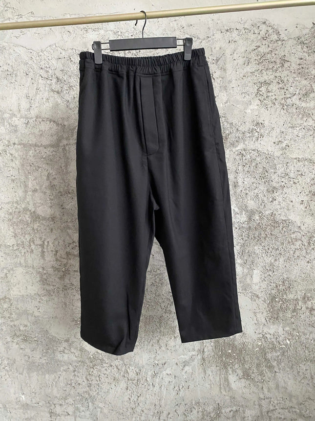 Pantalones TOP-YAMAMOTO de lino negro, casuales de pernera recta, una marca original y moderna