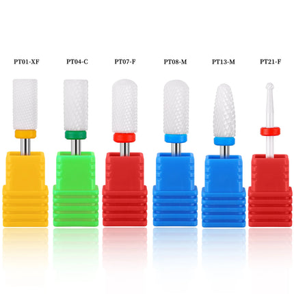 6Pcs Ceramic Grinding Head Set Cuticle Polishing Drill Bits Suitable for Dremel Rotary Power Tools Dremel Nail Accessories Tools