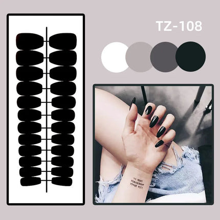 24pcs Almond False Nails Tips Summer Beach Colorful Nails Sets with Pearl Flower Design Press on Nails Art Wearable Fake Nail