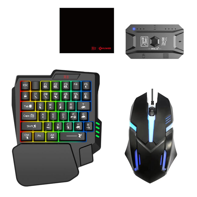 M1 Pro Keyboard and Mouse Converter Portable Mobile Gaming Keyboard and Mouse Adapter BT5.0 Support Android iOS - product ima