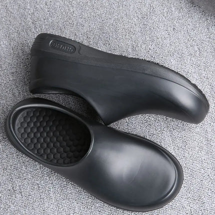 Non-Slip Chef Shoes for Both Men and Women - Lightweight and Comfortable Slip-On Wooden-Soled Shoes, Eva Upper + Waterproof/Non-Slip Rubber Sole - All-Weather Standing Work Shoes, Suitable for Kitchens, Hospitals, Restaurants