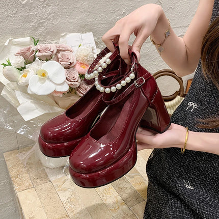 High Heels Women's 2026 Summer New French Waterproof Platform Elegant Single Shoes