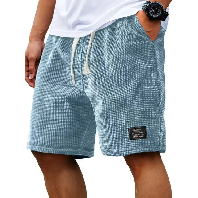 Pantalones cortos de verano tipo bermuda para hombre, informales, deportivos, de playa, con textura gofrada, de secado rápido, a la moda, versátiles, ropa urbana, ligeros.