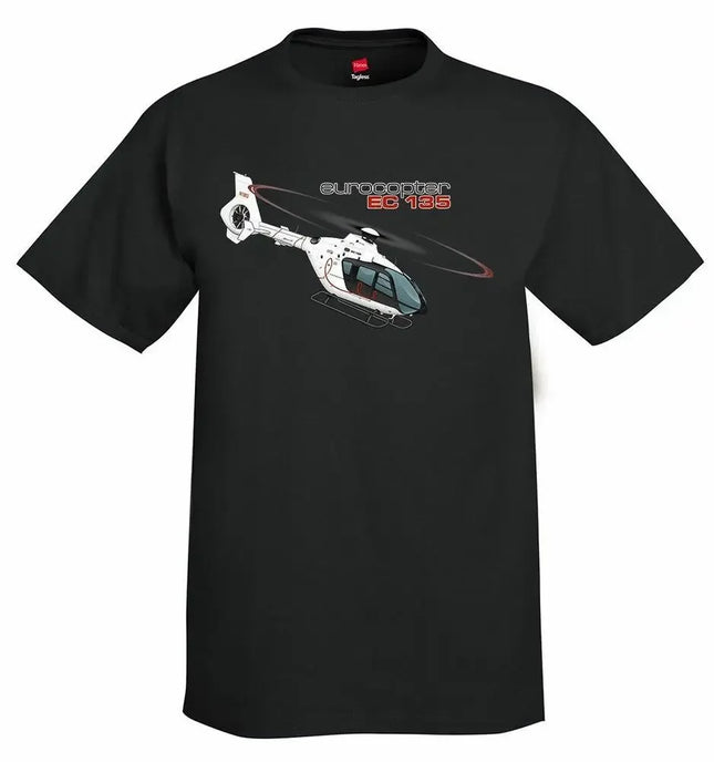EC135 Leichter Mehrzweckhubschrauber T-Shirt 100% Baumwolle Rundhals Sommer Kurzarm Freizeit Herren T-Shirt Größe S-3XL