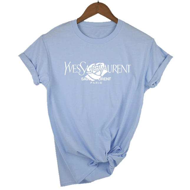 Luxury brand Brand Alphabet Printed Crew Neck Clothing Short Sleeve T-Shirt Trend Summer