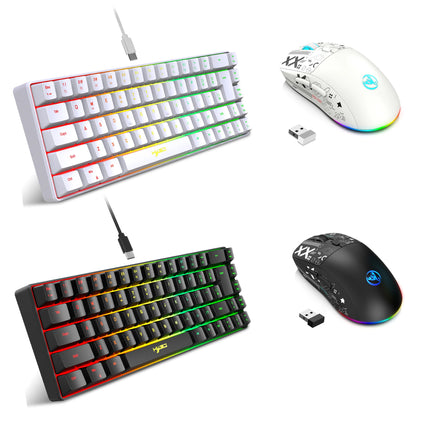 60% Gaming Keyboard And Mouse Combo Set Gamer White Key Board Combo Computer Wired Keyboards Mouses Office Teclado - product