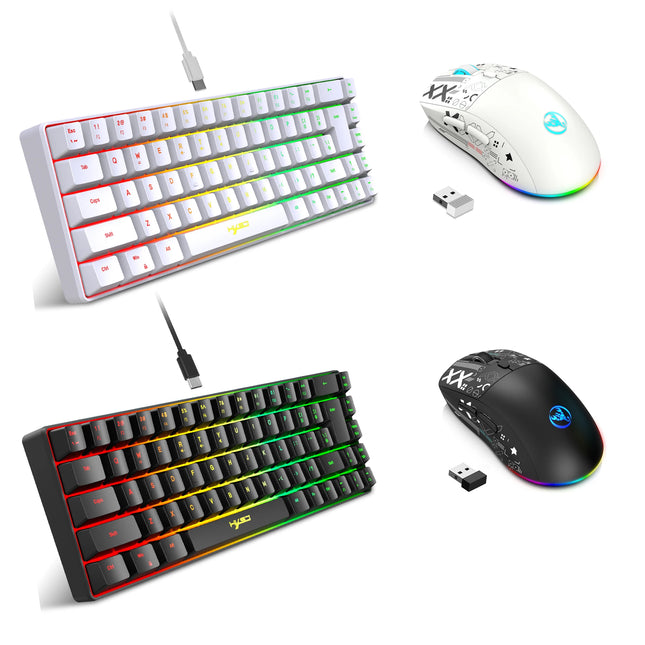 60% Gaming Keyboard And Mouse Combo Set Gamer White Key Board Combo Computer Wired Keyboards Mouses Office Teclado - product