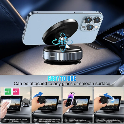 Phone Mount Vacuum Magnetic Phone Holder for Car,360 Adjustable Vacuum Magnetic Phone Holder,Magnet Car Mount for All Smartphone