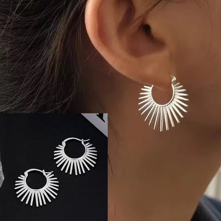 VENTFILLE 925 Sterling Silver Geometry Hoop Earring for Women Minimalism Classic Office Versatile Fashion Jewelry Gift Dropship