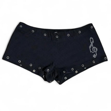 Black casual fashion willow nail print Y2K sexy slim fit versatile low waist Gothic hip-hop street men's and women's fashion emo