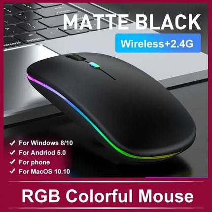 Wireless Rechargeable Mouse With LED Backlight  Bluetooth Gaming Mouse Suitable For MAC/Laptop/PC/Windows