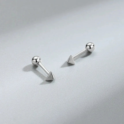 Silver Color Simple Small Rose Star Stud Earrings Tragus Cartilage for Women Hypoallergenic Daily Wear Ear Piercing Jewelry Gift