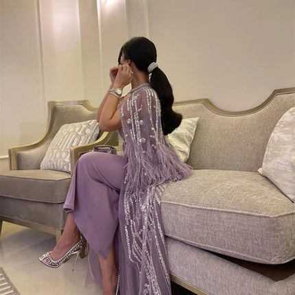 Customized Jiayigong Elegant High Quality Jewel Mermaid Stole Paillette Charmeuse Formal Occasion Gown vestidos para mujer fiest