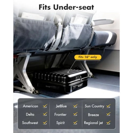 Underseat Carry On Luggage Airline Approved, Small Hard Shell Suitcase with TSA Lock Spinner Wheels, Lightweight Personal Item