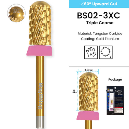 MagiBling Professional Nail Drill Bits Super Cut Carbide Nails Bit Cutter for Hard Acrylic Gel Removal Manicure Tools 3/32''