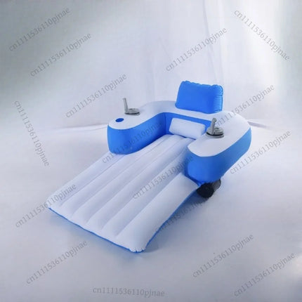 New Inflatable Electric Floating Lounger with Built-in Motor, Foldable Backrest Pool Float for Adults